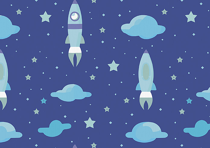 Blast Off, Blue Comet - Roman Blind - Image 7